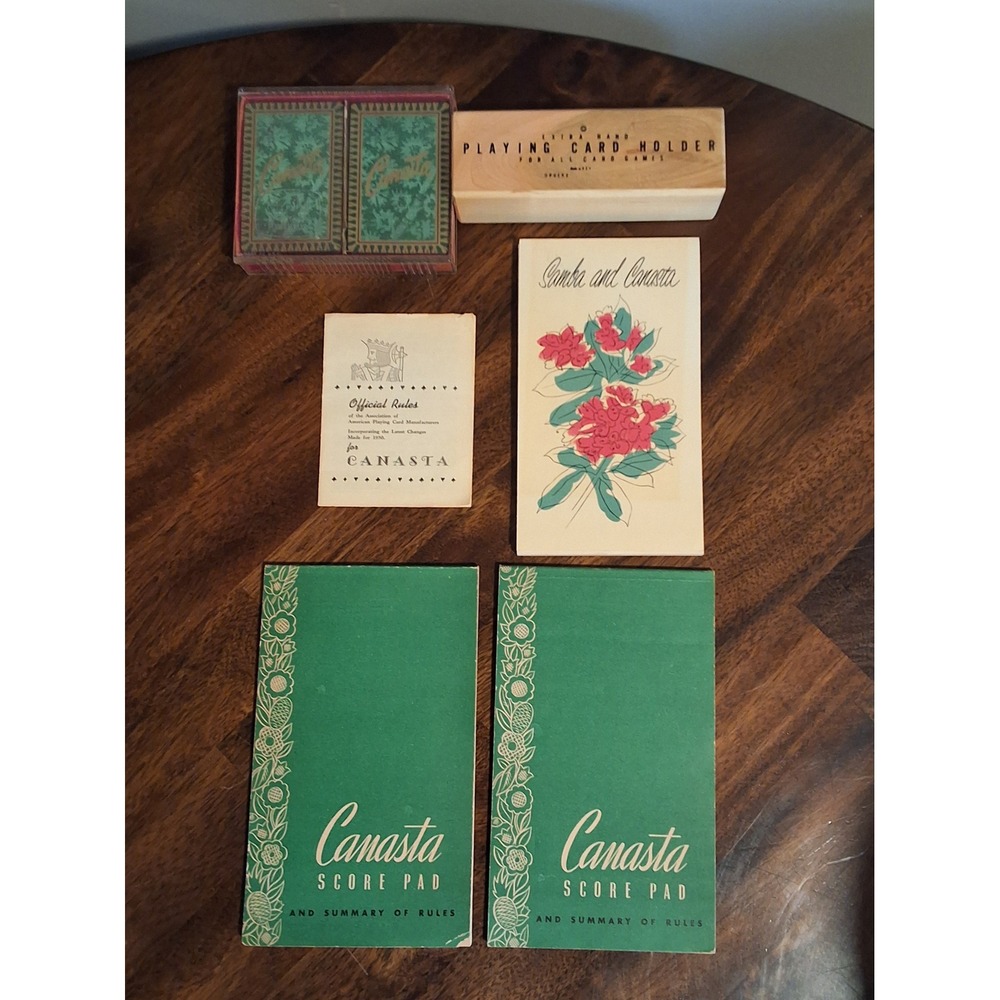 Vintage Canasta Game Night Set COMPLETE With One Deck Still Sealed